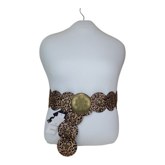 La Valentina Leopard Print Belt Concho With Medallion Accent M/L 48" Long - Picture 12 of 12